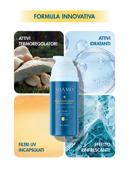 HEAT & SUN AGING BODY SERUM DEFENSE (PACKAGING 2026) Siero solare corpo SPF 50 PA+++