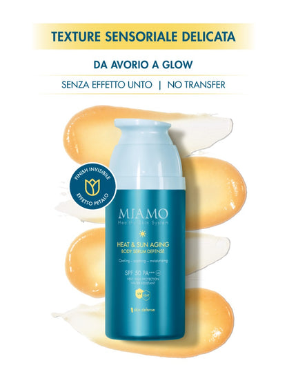 HEAT & SUN AGING BODY SERUM DEFENSE (PACKAGING 2025) Siero solare corpo SPF 50 PA+++